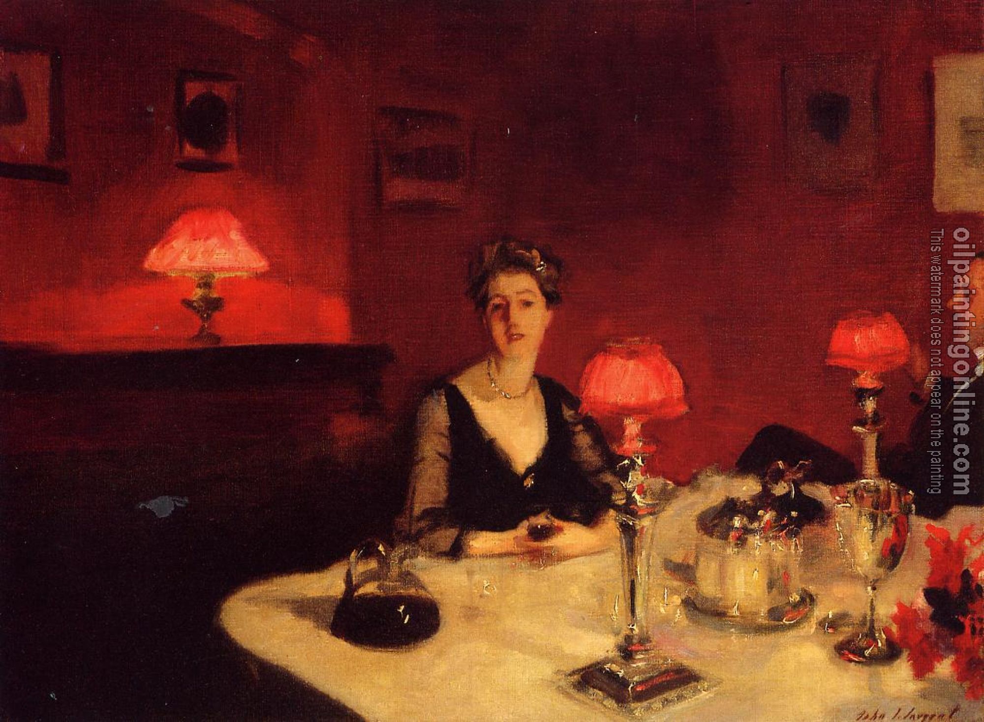 Sargent, John Singer - A Dinner Table at Night